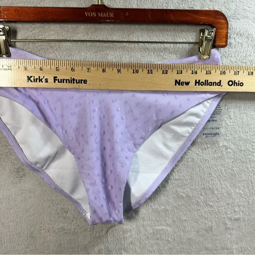 GabiFresh X Swimsuits for All Strapless Lavender Bikini Top Sz 12 D/DD Bottom 14